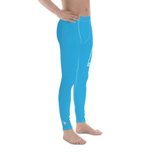 Men's Athletic Workout Leggings For Jiu Jitsu 005 - Cyan Exclusive Jiu-Jitsu Leggings Mens trousers