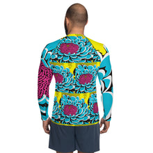 Men's BJJ Long Sleeve Rash Guards: Unique Roy Lichtenstein Dahlia Design for High-Intensity Training 002 BJJ Boxing Dahlia Exclusive Fitness Flower Grappling Jiu-Jitsu Long Sleeve Mens Muay Thai Pop Art Rash Guard Running Striking Swimwear Yoga