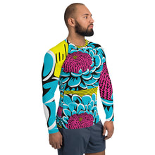 Men's BJJ Long Sleeve Rash Guards: Unique Roy Lichtenstein Dahlia Design for High-Intensity Training 002 BJJ Boxing Dahlia Exclusive Fitness Flower Grappling Jiu-Jitsu Long Sleeve Mens Muay Thai Pop Art Rash Guard Running Striking Swimwear Yoga