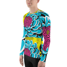 Men's BJJ Long Sleeve Rash Guards: Unique Roy Lichtenstein Dahlia Design for High-Intensity Training 002 BJJ Boxing Dahlia Exclusive Fitness Flower Grappling Jiu-Jitsu Long Sleeve Mens Muay Thai Pop Art Rash Guard Running Striking Swimwear Yoga