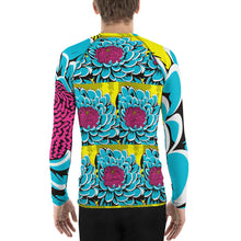 Men's BJJ Long Sleeve Rash Guards: Unique Roy Lichtenstein Dahlia Design for High-Intensity Training 002 BJJ Boxing Dahlia Exclusive Fitness Flower Grappling Jiu-Jitsu Long Sleeve Mens Muay Thai Pop Art Rash Guard Rash Guards Running Striking Swimwear Yoga