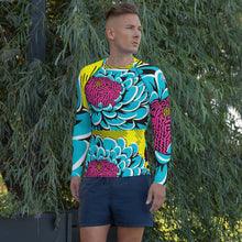 Men's BJJ Long Sleeve Rash Guards: Unique Roy Lichtenstein Dahlia Design for High-Intensity Training 002 BJJ Boxing Dahlia Exclusive Fitness Flower Grappling Jiu-Jitsu Long Sleeve Mens Muay Thai Pop Art Rash Guard Running Striking Swimwear Yoga