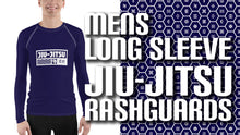 Mens Long Sleeve BJJ Rash Guard - Jiu-Jitsu 001 - Midnight Blue BJJ Exclusive Jiu-Jitsu Long Sleeve Mens Rash Guard