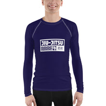 Mens Long Sleeve BJJ Rash Guard - Jiu-Jitsu 001 - Midnight Blue BJJ Exclusive Jiu-Jitsu Long Sleeve Mens Rash Guard