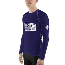 Mens Long Sleeve BJJ Rash Guard - Jiu-Jitsu 001 - Midnight Blue BJJ Exclusive Jiu-Jitsu Long Sleeve Mens Rash Guard