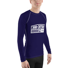 Mens Long Sleeve BJJ Rash Guard - Jiu-Jitsu 001 - Midnight Blue BJJ Exclusive Jiu-Jitsu Long Sleeve Mens Rash Guard