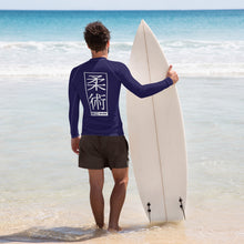 Mens Long Sleeve BJJ Rash Guard - Jiu-Jitsu 001 - Midnight Blue BJJ Exclusive Jiu-Jitsu Long Sleeve Mens Rash Guard