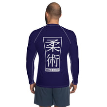 Mens Long Sleeve BJJ Rash Guard - Jiu-Jitsu 001 - Midnight Blue BJJ Exclusive Jiu-Jitsu Long Sleeve Mens Rash Guard