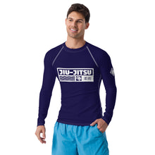 Mens Long Sleeve BJJ Rash Guard - Jiu-Jitsu 001 - Midnight Blue BJJ Exclusive Jiu-Jitsu Long Sleeve Mens Rash Guard