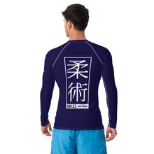 Mens Long Sleeve BJJ Rash Guard - Jiu-Jitsu 001 - Midnight Blue BJJ Exclusive Jiu-Jitsu Long Sleeve Mens Rash Guard