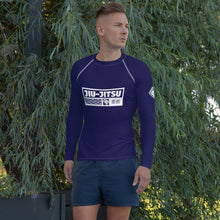 Mens Long Sleeve BJJ Rash Guard - Jiu-Jitsu 001 - Midnight Blue BJJ Exclusive Jiu-Jitsu Long Sleeve Mens Rash Guard