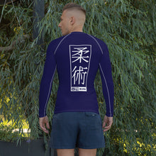Mens Long Sleeve BJJ Rash Guard - Jiu-Jitsu 001 - Midnight Blue BJJ Exclusive Jiu-Jitsu Long Sleeve Mens Rash Guard