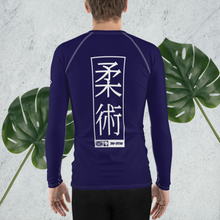 Mens Long Sleeve BJJ Rash Guard - Jiu-Jitsu 001 - Midnight Blue BJJ Exclusive Jiu-Jitsu Long Sleeve Mens Rash Guard
