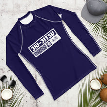 Mens Long Sleeve BJJ Rash Guard - Jiu-Jitsu 001 - Midnight Blue BJJ Exclusive Jiu-Jitsu Long Sleeve Mens Rash Guard