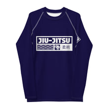 Mens Long Sleeve BJJ Rash Guard - Jiu-Jitsu 001 - Midnight Blue BJJ Exclusive Jiu-Jitsu Long Sleeve Mens Rash Guard