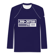 Mens Long Sleeve BJJ Rash Guard - Jiu-Jitsu 001 - Midnight Blue BJJ Exclusive Jiu-Jitsu Long Sleeve Mens Rash Guard