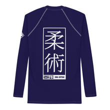Mens Long Sleeve BJJ Rash Guard - Jiu-Jitsu 001 - Midnight Blue BJJ Exclusive Jiu-Jitsu Long Sleeve Mens Rash Guard