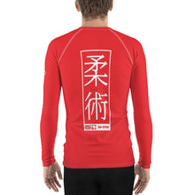 Mens Long Sleeve BJJ Rash Guard - Jiu-Jitsu 002 - Scarlet BJJ Exclusive Jiu-Jitsu Long Sleeve Mens Rash Guard