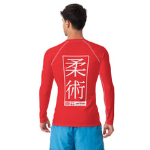 Mens Long Sleeve BJJ Rash Guard - Jiu-Jitsu 002 - Scarlet BJJ Exclusive Jiu-Jitsu Long Sleeve Mens Rash Guard