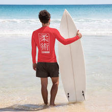 Mens Long Sleeve BJJ Rash Guard - Jiu-Jitsu 002 - Scarlet BJJ Exclusive Jiu-Jitsu Long Sleeve Mens Rash Guard