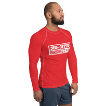 Mens Long Sleeve BJJ Rash Guard - Jiu-Jitsu 002 - Scarlet BJJ Exclusive Jiu-Jitsu Long Sleeve Mens Rash Guard