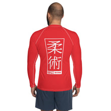 Mens Long Sleeve BJJ Rash Guard - Jiu-Jitsu 002 - Scarlet BJJ Exclusive Jiu-Jitsu Long Sleeve Mens Rash Guard
