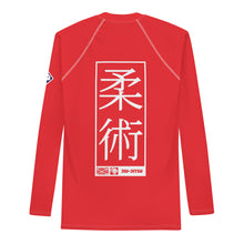 Mens Long Sleeve BJJ Rash Guard - Jiu-Jitsu 002 - Scarlet BJJ Exclusive Jiu-Jitsu Long Sleeve Mens Rash Guard