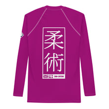 Mens Long Sleeve BJJ Rash Guard - Jiu-Jitsu 003 - Vivid Purple BJJ Exclusive Jiu-Jitsu Long Sleeve Mens Rash Guard