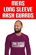 Mens Long Sleeve BJJ Rash Guard - Jiu-Jitsu 004 - Tyrian Purple BJJ Exclusive Jiu-Jitsu Long Sleeve Mens Rash Guard
