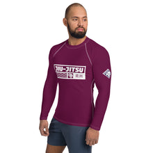 Mens Long Sleeve BJJ Rash Guard - Jiu-Jitsu 004 - Tyrian Purple BJJ Exclusive Jiu-Jitsu Long Sleeve Mens Rash Guard
