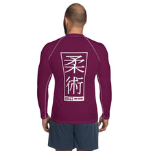 Mens Long Sleeve BJJ Rash Guard - Jiu-Jitsu 004 - Tyrian Purple BJJ Exclusive Jiu-Jitsu Long Sleeve Mens Rash Guard