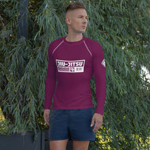 Mens Long Sleeve BJJ Rash Guard - Jiu-Jitsu 004 - Tyrian Purple BJJ Exclusive Jiu-Jitsu Long Sleeve Mens Rash Guard