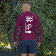 Mens Long Sleeve BJJ Rash Guard - Jiu-Jitsu 004 - Tyrian Purple BJJ Exclusive Jiu-Jitsu Long Sleeve Mens Rash Guard