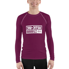 Mens Long Sleeve BJJ Rash Guard - Jiu-Jitsu 004 - Tyrian Purple BJJ Exclusive Jiu-Jitsu Long Sleeve Mens Rash Guard