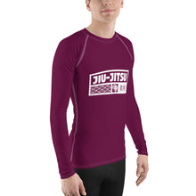 Mens Long Sleeve BJJ Rash Guard - Jiu-Jitsu 004 - Tyrian Purple BJJ Exclusive Jiu-Jitsu Long Sleeve Mens Rash Guard