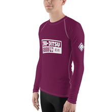Mens Long Sleeve BJJ Rash Guard - Jiu-Jitsu 004 - Tyrian Purple BJJ Exclusive Jiu-Jitsu Long Sleeve Mens Rash Guard