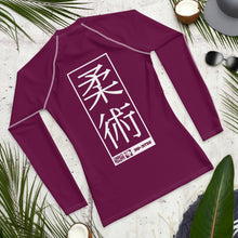 Mens Long Sleeve BJJ Rash Guard - Jiu-Jitsu 004 - Tyrian Purple BJJ Exclusive Jiu-Jitsu Long Sleeve Mens Rash Guard