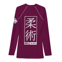 Mens Long Sleeve BJJ Rash Guard - Jiu-Jitsu 004 - Tyrian Purple BJJ Exclusive Jiu-Jitsu Long Sleeve Mens Rash Guard