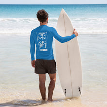 Mens Long Sleeve BJJ Rash Guard - Jiu-Jitsu 005 - Azul BJJ Exclusive Jiu-Jitsu Long Sleeve Mens Rash Guard