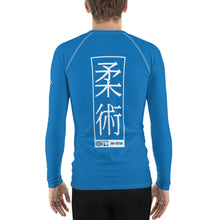 Mens Long Sleeve BJJ Rash Guard - Jiu-Jitsu 005 - Azul BJJ Exclusive Jiu-Jitsu Long Sleeve Mens Rash Guard