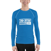 Mens Long Sleeve BJJ Rash Guard - Jiu-Jitsu 005 - Azul BJJ Exclusive Jiu-Jitsu Long Sleeve Mens Rash Guard