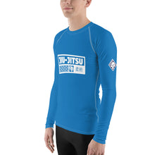 Mens Long Sleeve BJJ Rash Guard - Jiu-Jitsu 005 - Azul BJJ Exclusive Jiu-Jitsu Long Sleeve Mens Rash Guard