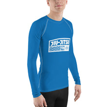 Mens Long Sleeve BJJ Rash Guard - Jiu-Jitsu 005 - Azul BJJ Exclusive Jiu-Jitsu Long Sleeve Mens Rash Guard