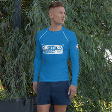 Mens Long Sleeve BJJ Rash Guard - Jiu-Jitsu 005 - Azul BJJ Exclusive Jiu-Jitsu Long Sleeve Mens Rash Guard