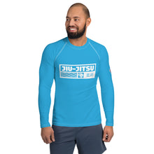 Mens Long Sleeve BJJ Rash Guard - Jiu-Jitsu 006 - Cyan BJJ Exclusive Jiu-Jitsu Jiujitsu Long Sleeve Mens Rash Guard