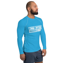 Mens Long Sleeve BJJ Rash Guard - Jiu-Jitsu 006 - Cyan BJJ Exclusive Jiu-Jitsu Jiujitsu Long Sleeve Mens Rash Guard