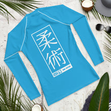 Mens Long Sleeve BJJ Rash Guard - Jiu-Jitsu 006 - Cyan BJJ Exclusive Jiu-Jitsu Jiujitsu Long Sleeve Mens Rash Guard