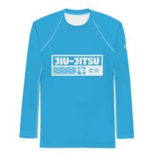 Mens Long Sleeve BJJ Rash Guard - Jiu-Jitsu 006 - Cyan BJJ Exclusive Jiu-Jitsu Jiujitsu Long Sleeve Mens Rash Guard