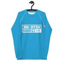 Mens Long Sleeve BJJ Rash Guard - Jiu-Jitsu 006 - Cyan BJJ Exclusive Jiu-Jitsu Jiujitsu Long Sleeve Mens Rash Guard