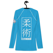 Mens Long Sleeve BJJ Rash Guard - Jiu-Jitsu 006 - Cyan BJJ Exclusive Jiu-Jitsu Jiujitsu Long Sleeve Mens Rash Guard